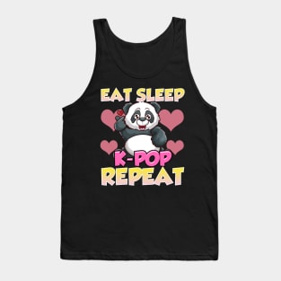 Cute Eat Sleep K-Pop Repeat Kawaii Panda KPop Tank Top